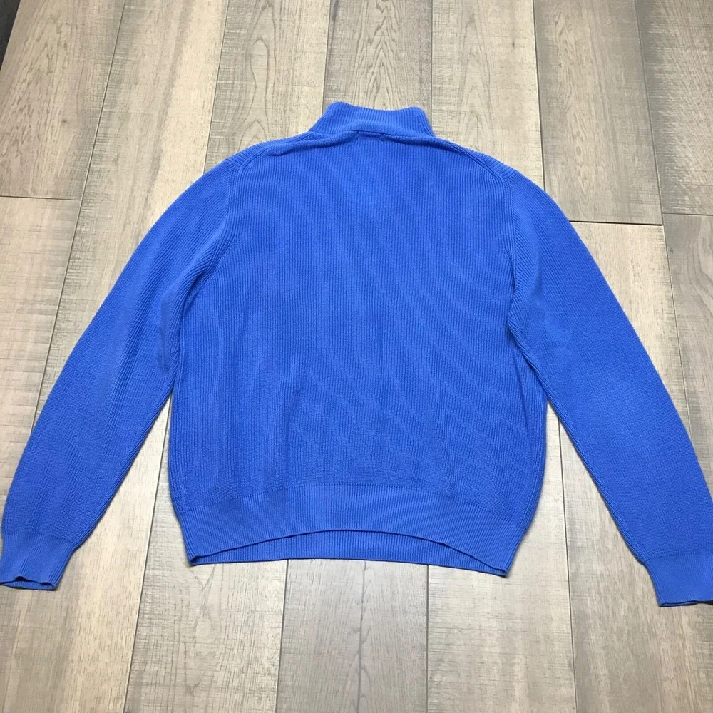 346 Brooks Brothers‎ 1/4 Zip Sweater Mens Size XL Blue Preppy Golf Quarter Zip - Picture 2 of 9